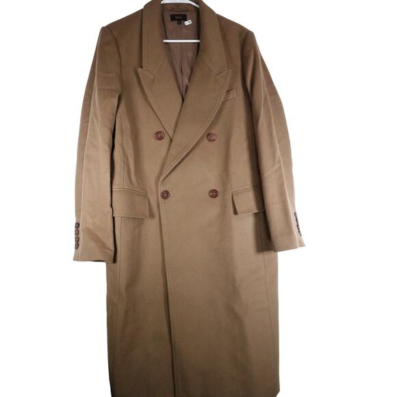 Quince Jackets & Blazers - NWOT Quince Womens Large Dark Camel Tan Italian Wool Double-Breasted Coat Retro